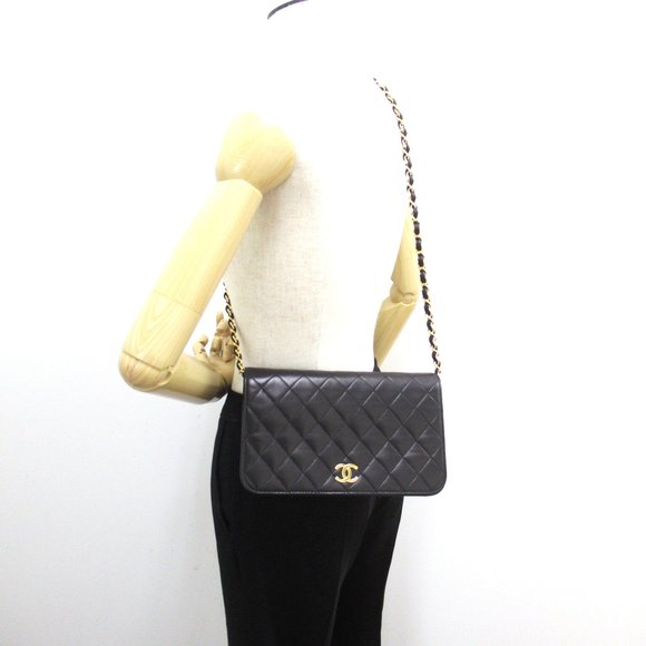 CHANEL Matelasse Push Lock ChainShoulder Black Lambskin [sheep leather] A03568 - Picture 5 of 10